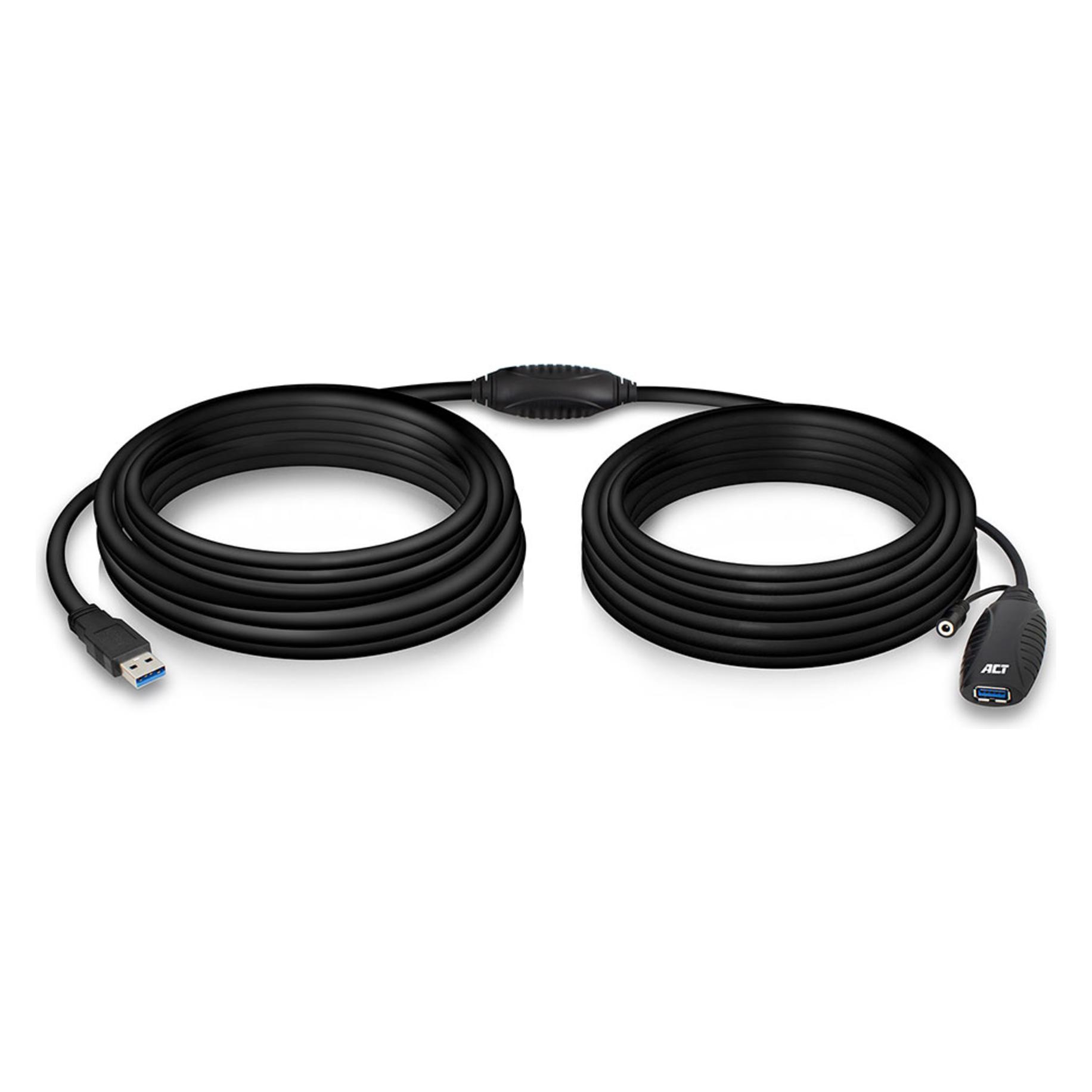 ACT AC6110 USB Kabel 10 m 3.2 Gen 1 (3.1 Gen 1) USB A Schwarz (10 m, USB 3.2 Gen 1) (AC6110)