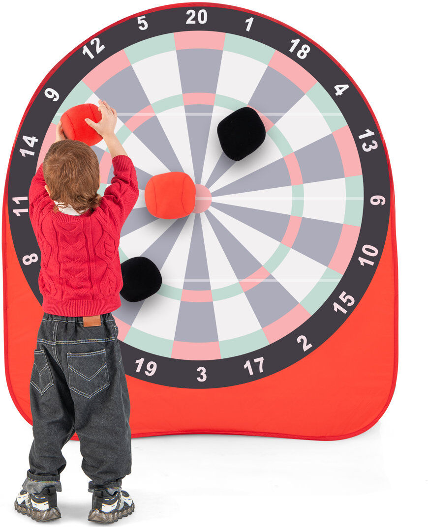 Freeport Park Kids Large Dart Board Foldable Dartboard W/4 Kick Balls Silver