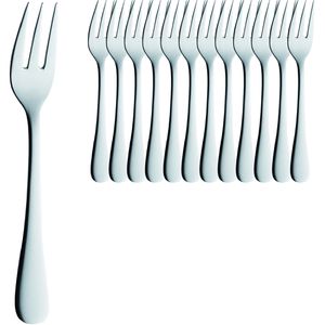 Solex Kuchengabeln Julia 122313, silber poliert, Edelstahl 18/10, 15 cm, 12 Stück