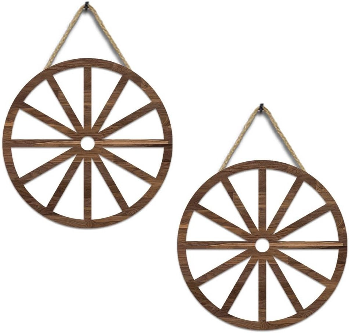Houten Wagon Wiel Decoratie 30 cm - Vintage Decoratieve Wielen voor Tuin en Thuis