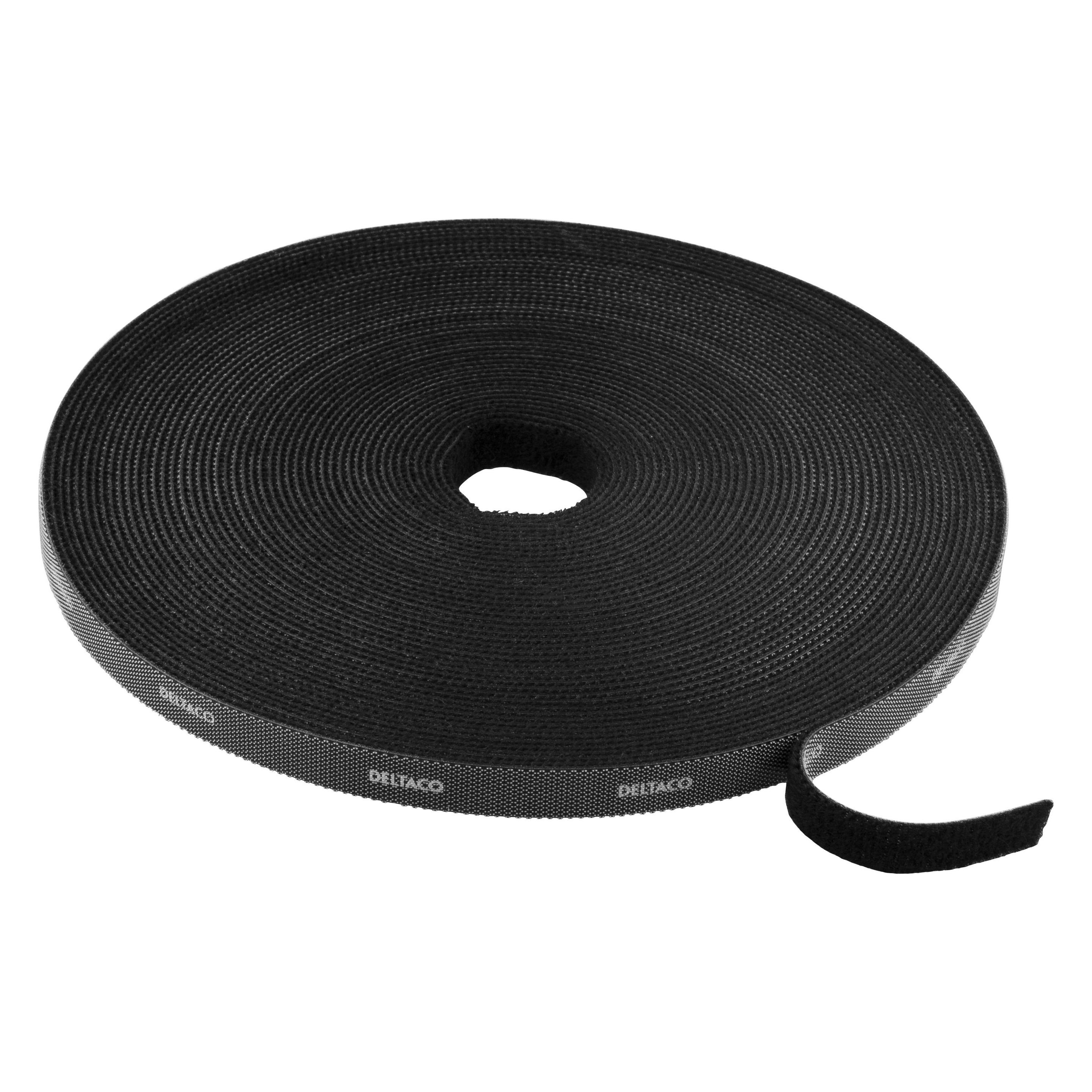 Deltaco CM1015S cable tie Hook & loop cable tie Velcro Black 1 pc(s) (Klettkabelbinder, 1 Stk.) (CM1015S)