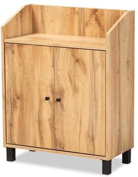 Baxton Studio Rossin Modern 2-Door Entryway Shoe Storage Cabinet with Top Shelf