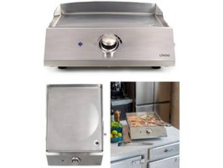Plancha électrique - INOX - Professionnelle - 2800W - Thermostat ajustable - Grande surface 43x35cm