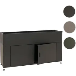 Hochbeet HWC-O85, Metallhochbeet Blumenkasten Pflanzkübel Stauraum, Metall 47kg 91x161x51cm ~ anthrazit