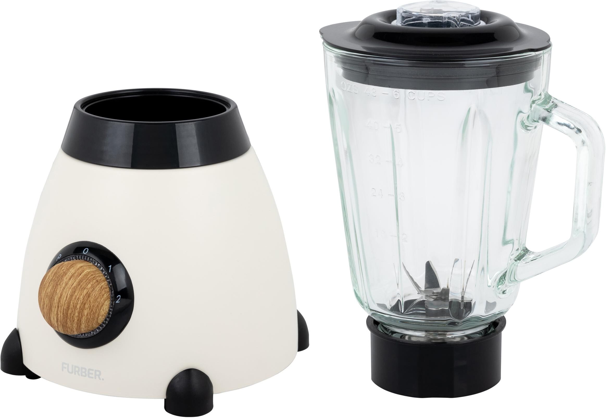 FURBER Standmixer "Standmixer Creu/Holz", beige (natur), Zerkleinerer, Standmixer natur Einheitsgröße