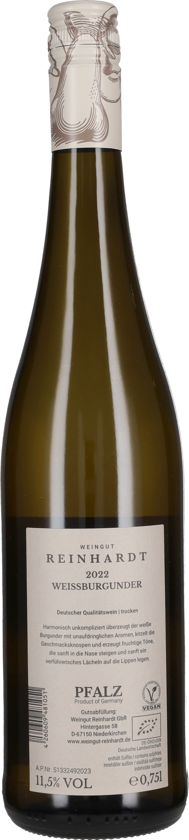 WEISSBURGUNDER Gutswein Weingut Reinhardt 2022