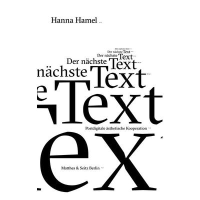 Der nächste Text, Gebundene Ausgabe von Hanna Hamel, Matthes & Seitz, 978-3-7518-2098-1