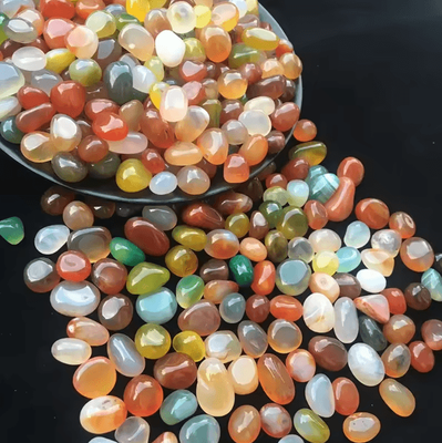 Uplift Curations CrystalGlow 100g Colorful Agate Pebbles Decorative Stones For Aquarium & Home Decor mixed Color 1.5 2cm