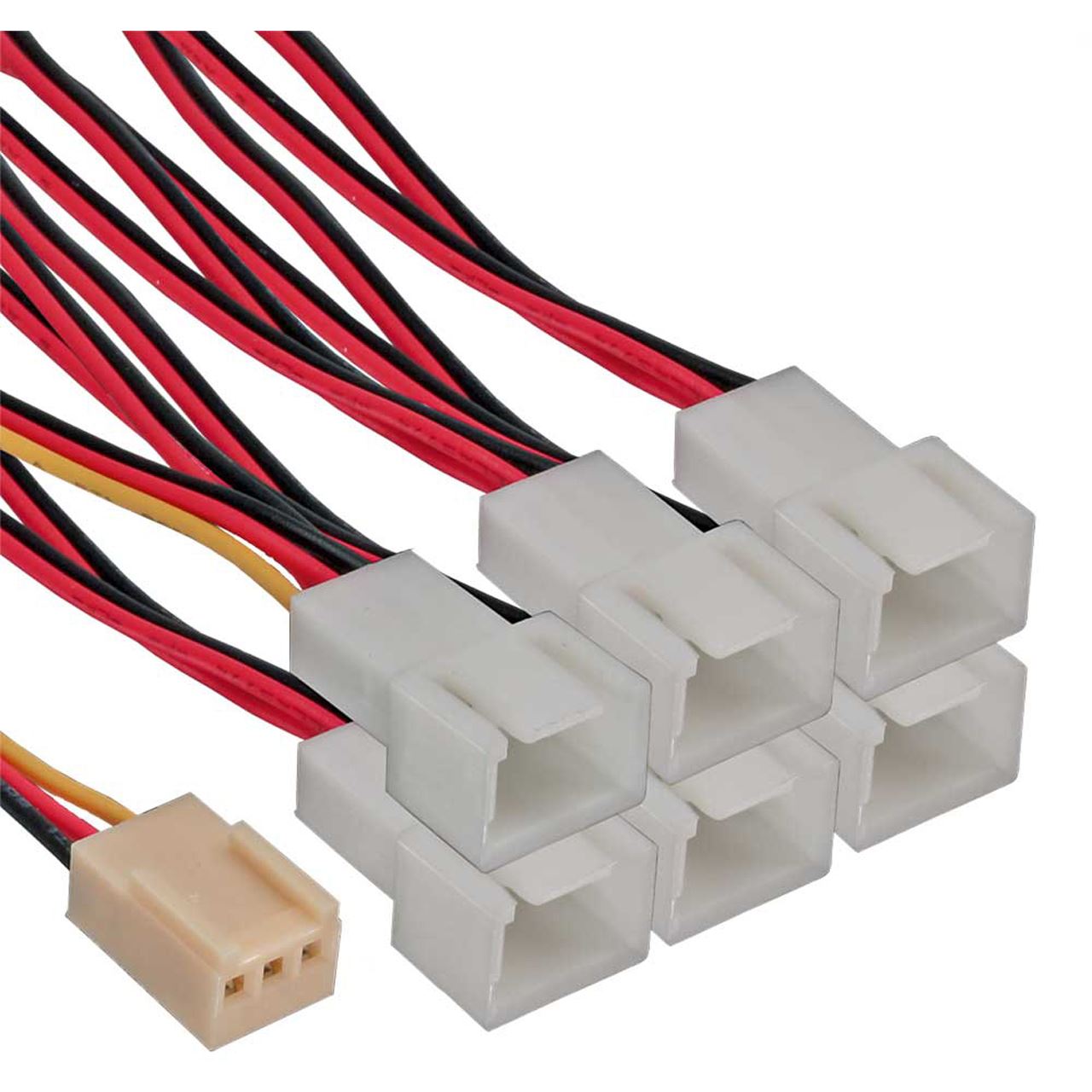 InLine 3-pin-Molex Buchse auf 6x 3-pin Molex Stecker Adapterkabel für Lüfter (33436)