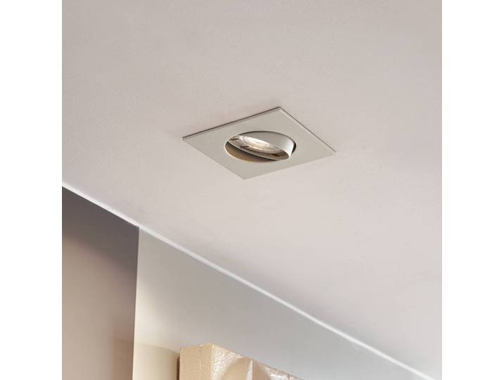 Prios Einbauleuchte Fibur, beige, 9 cm, GU10, 10er Fibur PRIOS, dimmbar, creme / amber, für Wohn- / Esszimmer, Metall, Modern