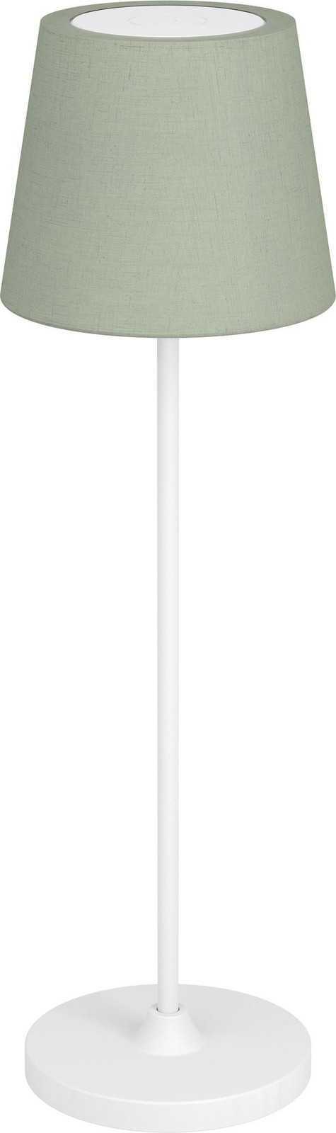 Eglo Tafellamp Leonero Wit met Groene Stoffen Kap en Oplaadbare LED-verlichting