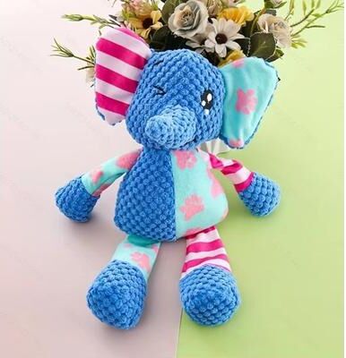 Inspired Finds Interactive Bite Resistant Plush Pet Toy Squeaky Puzzle For Dogs And Cats elephant