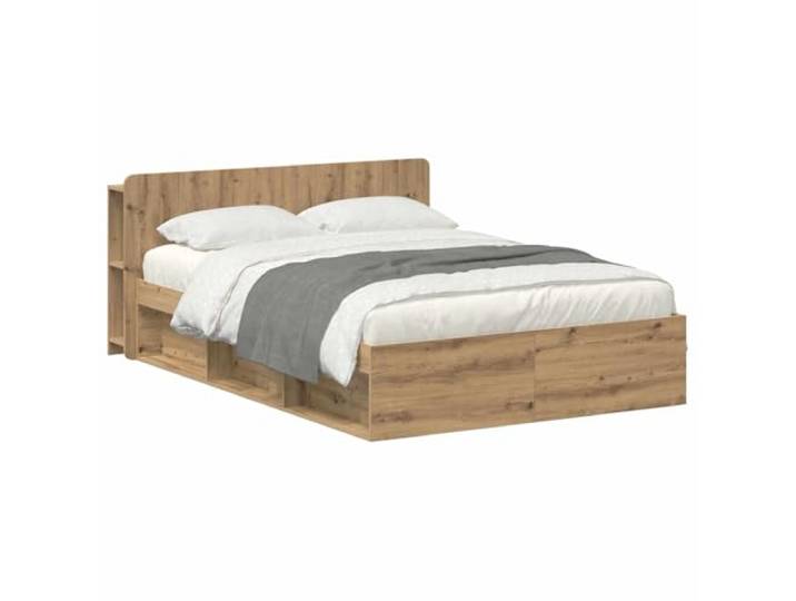 Keeushr Bettgestell mit Stauraum Artisan-Eiche 135 x 190 cm Holzwerkstoff,Lattenrost,Schubladen unter der Matratze,modernes Design,Schlafzimmer