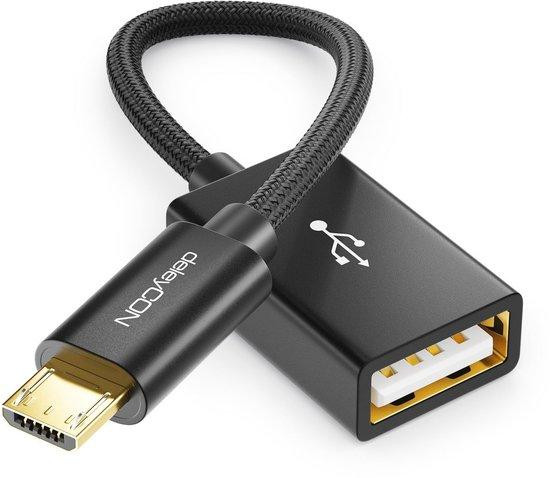 USB 2.0 OTG Adapterkabel - Micro-USB naar USB-A - 10 cm
