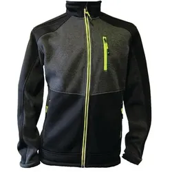 Terrax,  Strickfleecejacke Grösse XL dunkelgrün/schwarz/lime (XL)