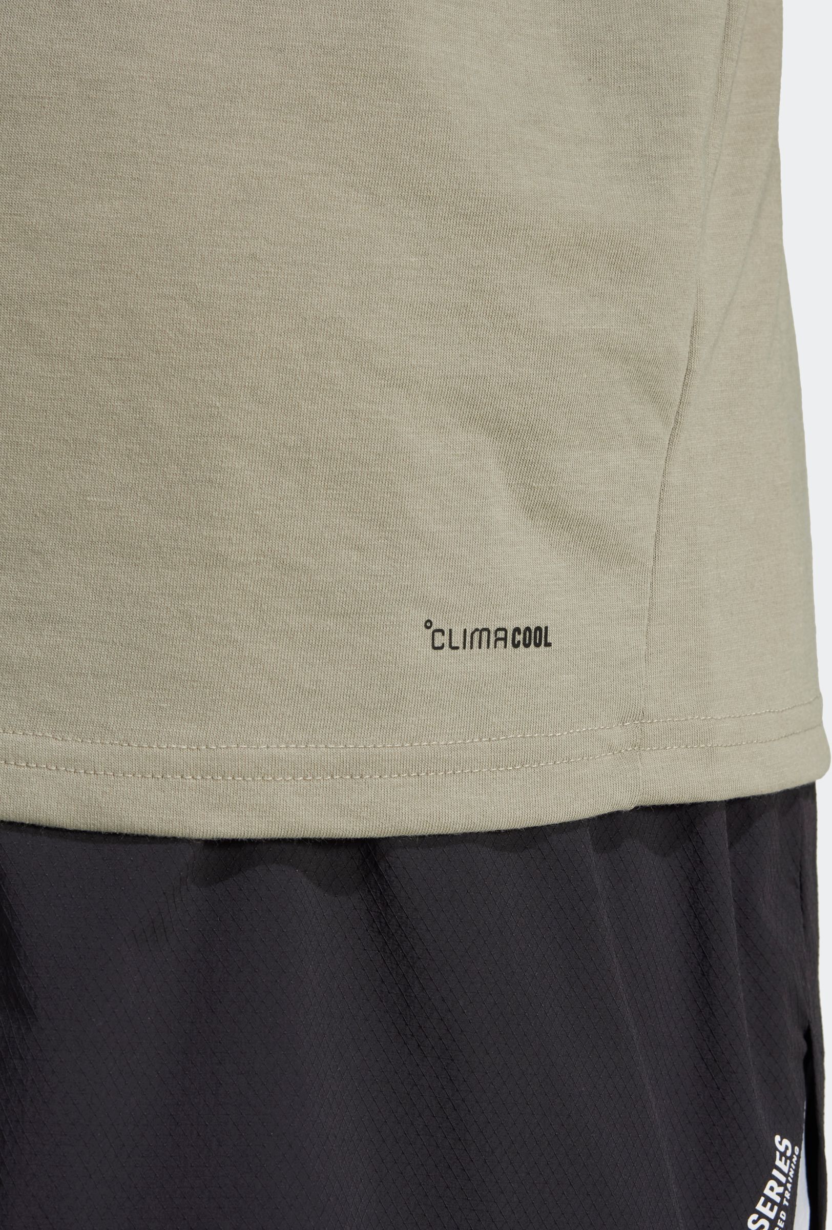 T-Shirt ADIDAS PERFORMANCE "CLIMACOOL TRAINING CAMO LOGO GRAPHIC", Herren, Gr. S, grün (silber pebble), Obermaterial: 70% Polyester, 30% Baumwolle, Shirts T-Shirt, Trainingsshirt mit CLIMACOOL, Logo mit Camoprint silber pebble S