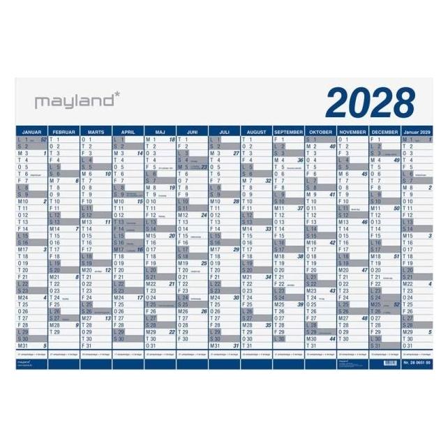 Mayland-Burde Kmpekalender 1x13 mdr. PP-plast rr 2028 (28065000)