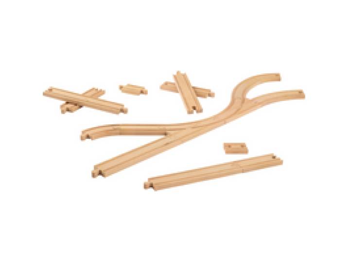 LUPILU® Kit de rails de train en bois (Kit de voies ferrées)