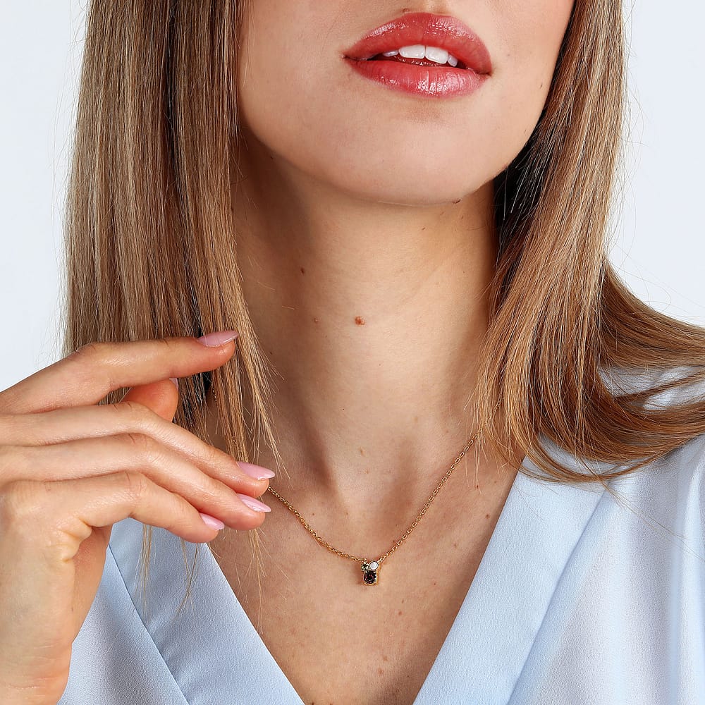 Collier Impala En Plaqué Or Et Nacre Femme