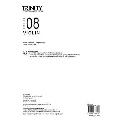 Trinity College London Violin Exam Pieces From 2020: Grade 8 (part only), Geheftet von Trinity College London, Trinity College London Press,