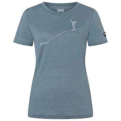 super.natural - Women's Bergglück Tee Exclusive - Merinoshirt Gr M grau