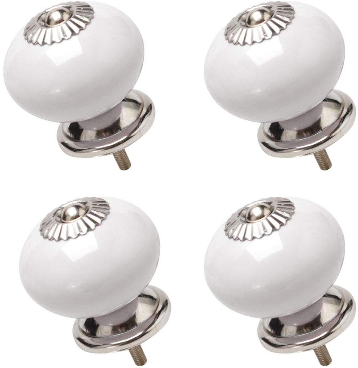 Keramische Kastknoppen - Set van 4 Vintage Handgrepen