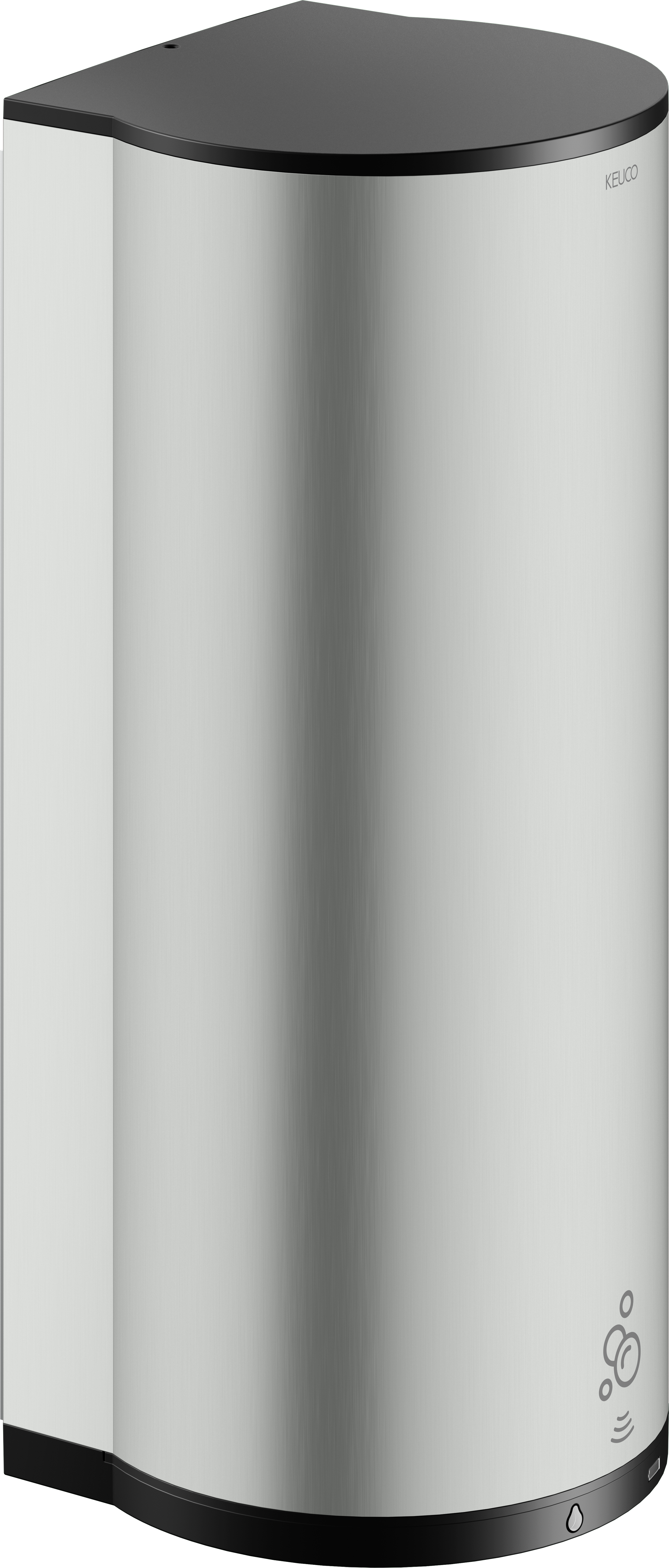Distributeur de mousse Keuco Plan 14986210037, modèle mural, finition inox/noir