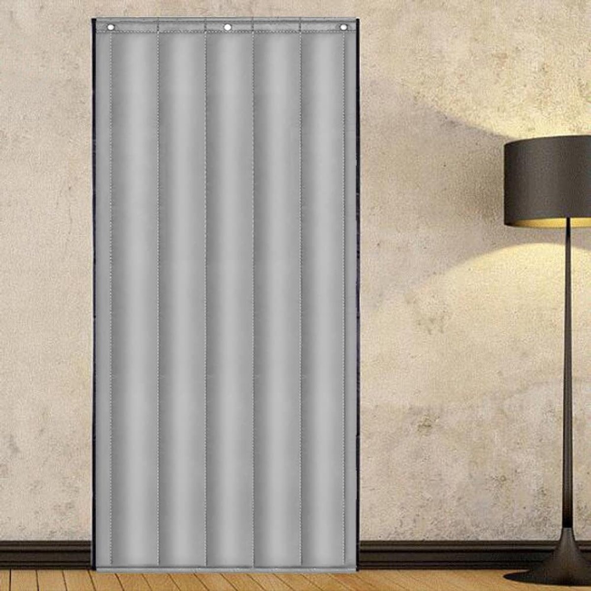 Grijs Isolatiegordijn voor Deuropening - Verduisterend en Geluidsisolerend - 140 x 220 cm
