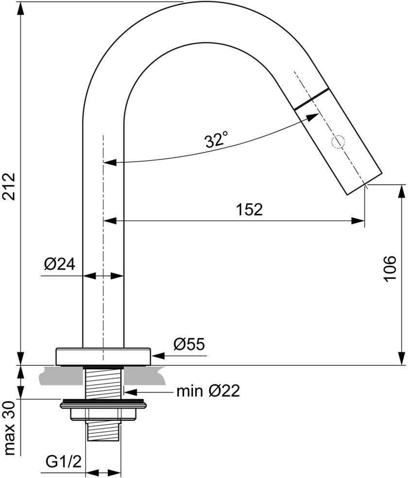 Ideal Standard Standventil 15,2 cm