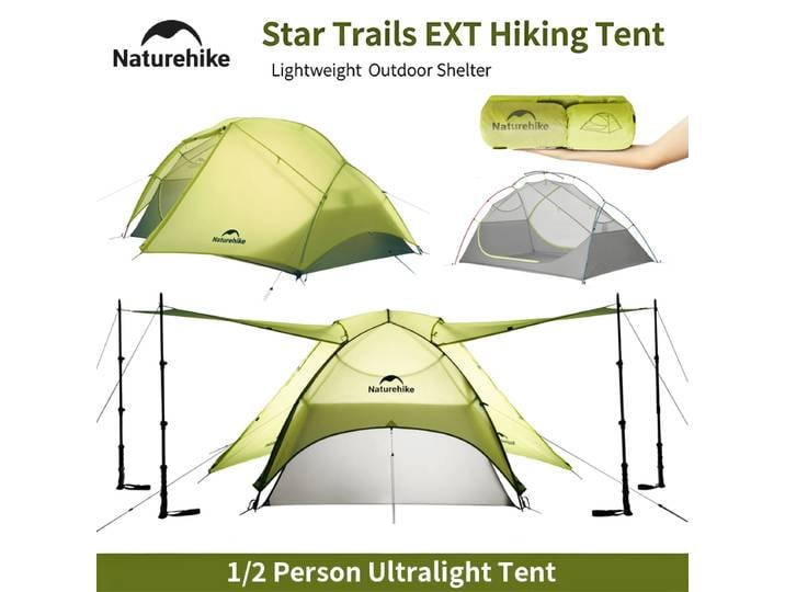 Tente Naturehike Star Trail EXT pour 1-2 personnes, ultralégère, en nylon 10D, pour la randonnée, l'escalade, le camping, légère et portable