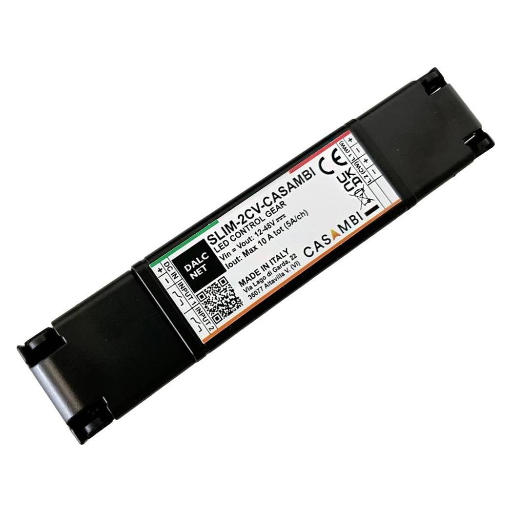 Dalcnet SLIM-2CV-CASAMBI - LED-Dimmer, PWM, 12 V - 48 V, 5 A CV, Casambi, 2 Ausgänge (SLIM-2CV-CASAMBI)