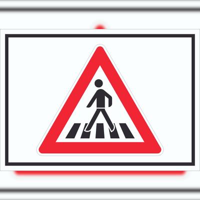 HB-Druck Schild Achtung Fußgängerüberweg Symbol A2 (420x594mm)