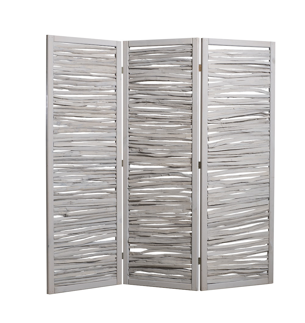 JUNGELMAR Paravent Hanoi, 3-teilig Haselnuss,180x180cm,mit Rahmen 16979824
