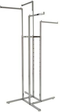 Econoco Heavy Duty Chrome 4 Way Rack with Adjustable Height Arms
