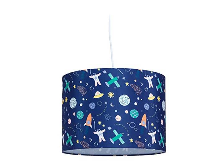 Relaxdays Lampe Suspendue pour Chambre d’Enfant\, Motif Espace\, HxD : 155x35 cm\, Suspension\, Lustre planètes\, Multicolore