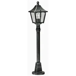 Albert Wegeleuchte Landhausstil eckig Typ Nr. 4128, Höhe 85cm, IP44, E27, Alu-Guss / Hohlglas klar, Schwarz ALB-604128