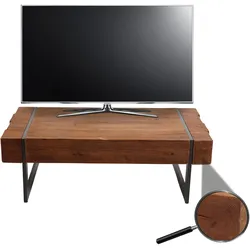TV-Rack MCW-A15, Fernsehtisch Lowboard TV-Tisch, Tanne Holz rustikal massiv MVG-zertifiziert 40x120x60cm