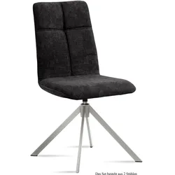 ESSZIMMERSTUHL drehbar (2er-Set) Dreddy 47x92x60 Edelstahl/Anthrazit