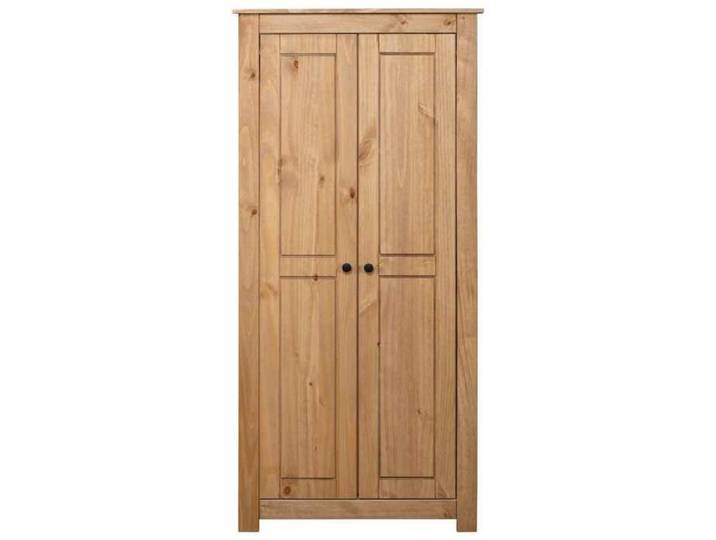 Garde-robe en pin massif - - 80x50x171 5 cm - Brun - 2 compartiments - Tringle de penderie