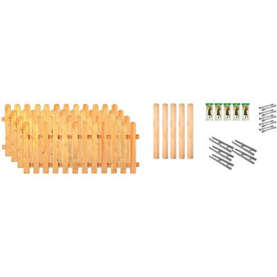 Lattenzaun TETZNER & JENTZSCH "Lakeland 2", braun (eichefarben), H:100cm, Holzwerkstoff, Zaunelemente, 4 Elemente, LxH: 765x100 cm