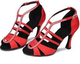 LightInthebox Women's White Latin Dance Heels - Strappy Ballroom Shoes for Salsa, Cha-Cha Rumba Practice