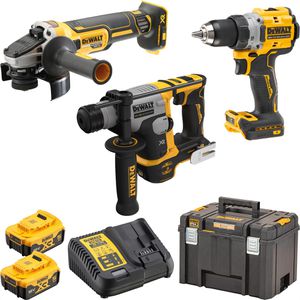 DeWalt Combo-Kit DCK355P2T-QW, 18V Akku, inkl. DCD800, DCH172, DCG405, 2 Akkus, Ladegerät & Koffer