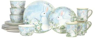 "Certified International Easter Morning 16 piece Dinnerware Set, Service for 4 - 11"" Dia. x 1"""