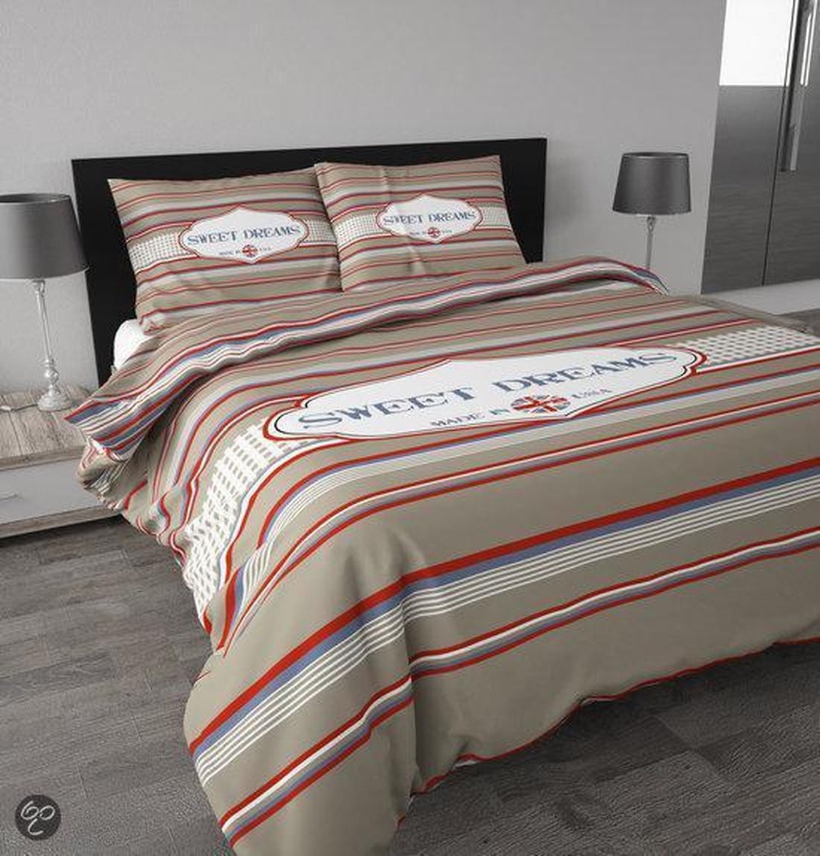 Sleeptime American Dream Dekbedovertrek met 1 kussensloop - Taupe - 140x200 cm en 60x70 cm