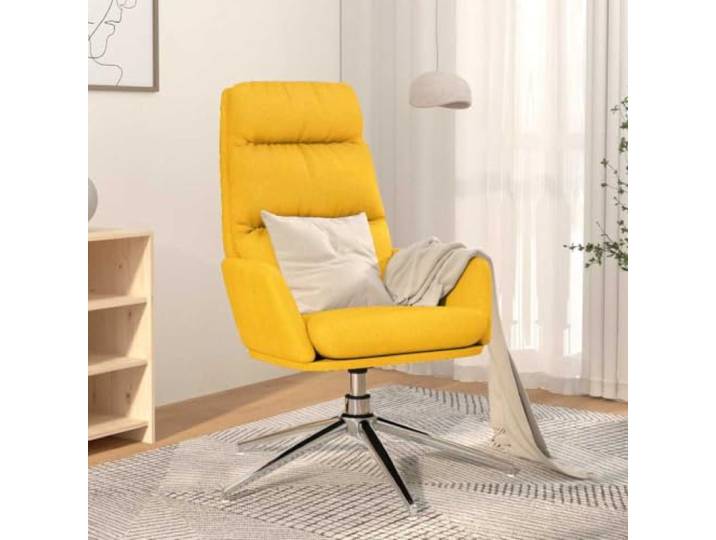 YUTAASU Relaxsessel Senfgelb Stoff 360 Degree Swivel, Metal Frame, Thick Padding, Armrests, Sturdy Base