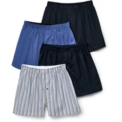 Tchibo - 4 Web-Boxershorts - Herren - Gr. S/4 - dunkelblau/gestreift