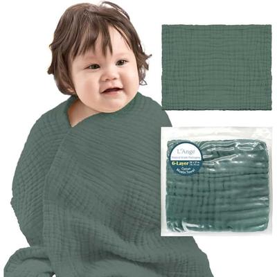 L'Ange Baby Towel 100% Cotton Muslin 9 Layers Quick Dry Medical Grade Packaging 28 x 37 in.
