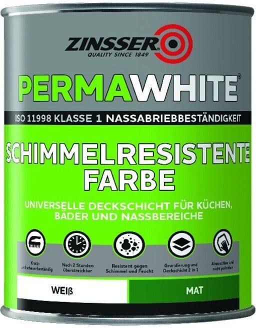ZINSSER Permawhite blanc mat 1L ; RUST-OLEUM (852.DE.1)