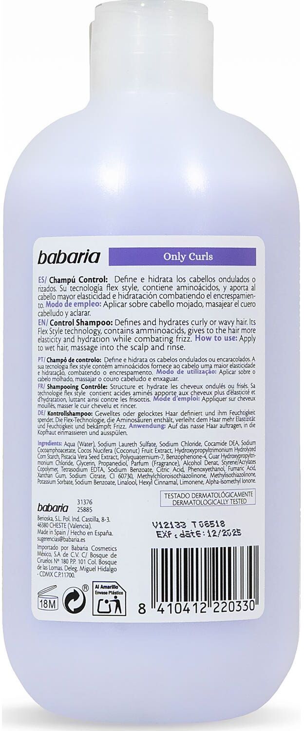 Babaria Only Curls Champú Control Cabello Rizado 500 ml