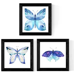 POSTER Set Mit 3 Schmetterlinge 25X25cm Rahmenlos